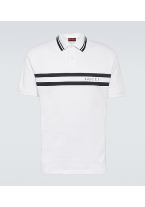 Gucci Logo cotton-blend pique polo shirt