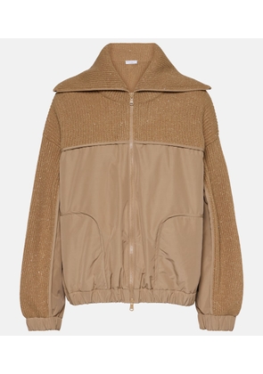 Brunello Cucinelli Paneled cashmere and wool-blend jacket