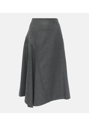 Brunello Cucinelli Asymmetric virgin wool midi skirt