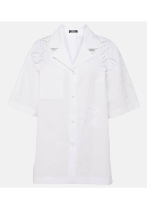 Versace Embroidered cotton poplin bowling shirt