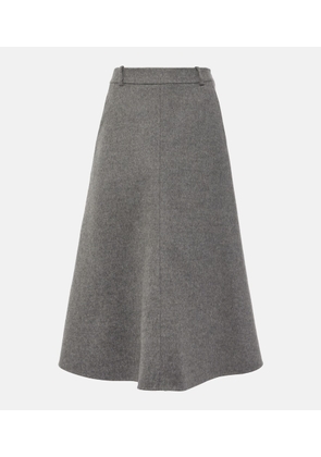 Brunello Cucinelli Mid-rise wool midi skirt