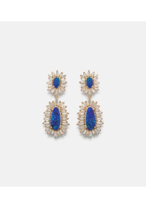 Suzanne Kalan 18kt gold drop earrings with opals and diamonds