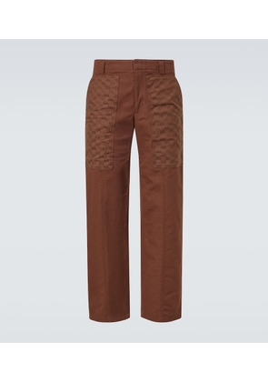 Gucci GG cotton canvas wide-leg pants