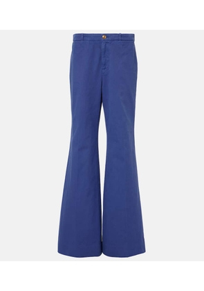 Chloe Mid-rise cotton canvas flared pants