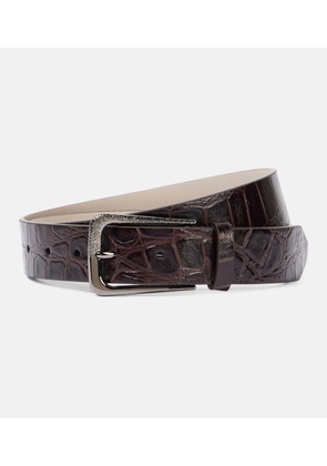 Brunello Cucinelli Croc-effect leather belt
