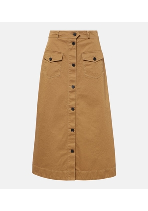 Saint Laurent Cotton serge midi skirt