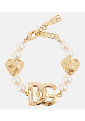 Dolce&Gabbana DG faux pearl gold-plated bracelet
