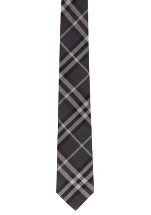 Burberry Vintage Scale Check Tie in Charcoal - Black. Size all.