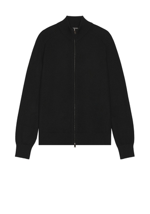 Zegna Cashseta Full Zipper Sweater in Black - Black. Size 46 (also in 50, 52).