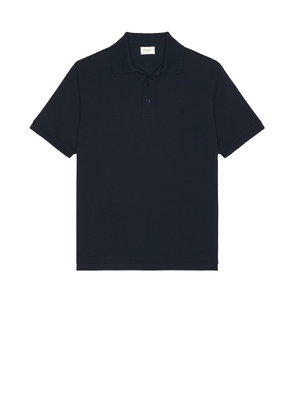 Saint Laurent Pique Polo in Marine - Blue. Size L (also in S, XS).