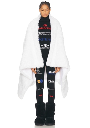 Balenciaga Ski Fake Fur Blanket in White & Black - White. Size all.
