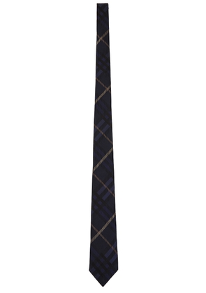 Burberry 7cm Regular Tie in Midnight IP Check - Blue. Size all.