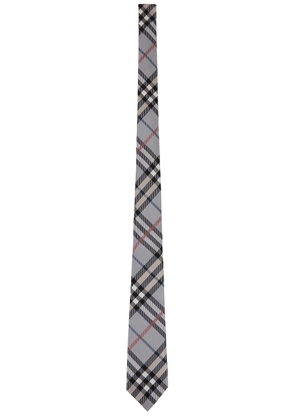 Burberry 7cm Regular Tie in Glacier IP Check - Grey. Size all.