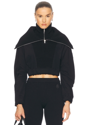 Moncler Genius X Willow Smith Brushed Fleece Pullover in Black - Black. Size L (also in M, S, XS).