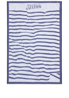 Jean Paul Gaultier Mariniere Beach Towel in White & Navy - White. Size all.