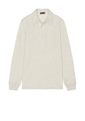TOM FORD Rugby Polo Sweater in Light Grey - Light Grey. Size 46 (also in 50).