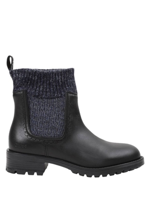 Chloe Girls Sock-Style Leather Ankle Boots
