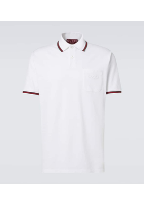 Gucci Web Stripe cotton-blend pique polo shirt