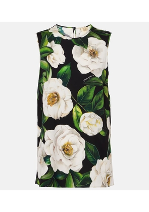 Dolce&Gabbana Floral silk-blend charmeuse top
