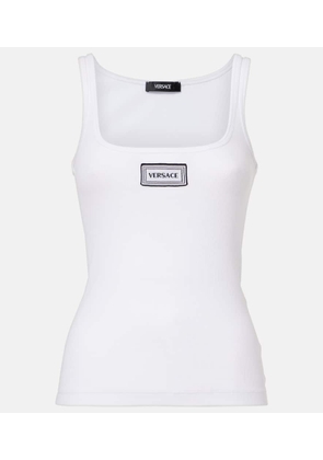 Versace Logo embroidered tank top