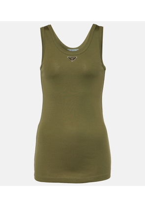 Prada Logo cotton jersey tank top