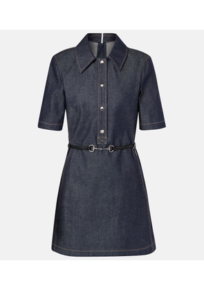 Gucci Horsebit belted denim minidress