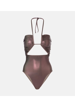 Rick Owens Metallic halterneck swimsuit