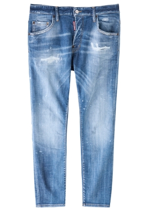 DSQUARED2 Skater Distressed Skinny Jeans - Navy - 52 (IT52 / XL)