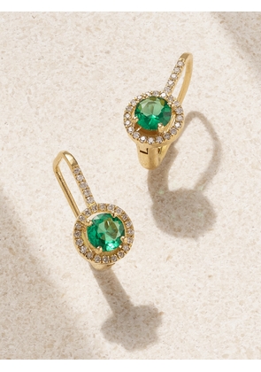 Ileana Makri - Waterfall 18-karat Gold, Emerald And Diamond Earrings - One size