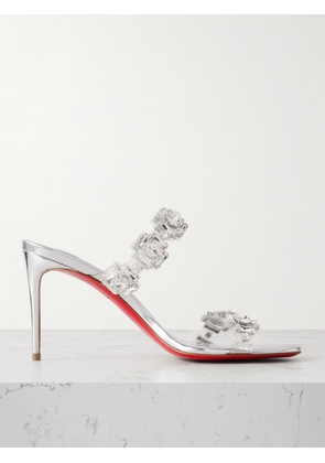 Christian Louboutin - Just Jewel 85 Crystal-embellished Pvc And Leather Sandals - Silver - IT35,IT36,IT36.5,IT37,IT37.5,IT38,IT38.5,IT39,IT39.5,IT40,IT41,IT42