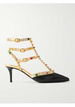 Valentino Garavani - Rockstud 65 Embellished Metallic Leather Pumps - Black - IT36,IT36.5,IT37,IT37.5,IT38,IT38.5,IT39,IT39.5,IT40,IT40.5,IT41,IT41.5,IT42