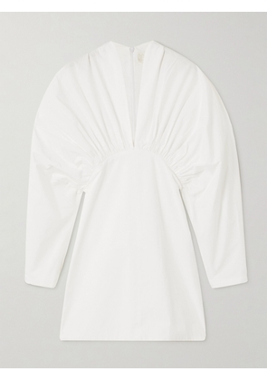 DESTREE - Atsuko Gathered Cotton-poplin Mini Dress - White - x small,small,medium,large