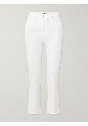 FRAME - Reboot Crop Stretch High-rise Flared Recycled Jeans - White - 23,24,25,26,27,28,29,30,31,32