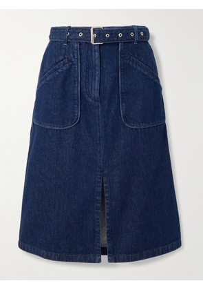 Dries Van Noten - Belted Denim Midi Skirt - Blue - FR 34,FR 36,FR 38,FR 40,FR 42,FR 44