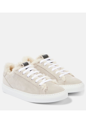 Brunello Cucinelli Monili shearling-trimmed suede sneakers