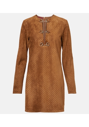 Gucci GG Horsebit suede minidress