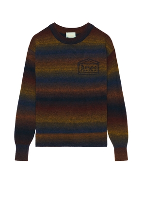 Aries Boucle Space Dye Knit Sweater in Multi - Burnt Orange. Size L (also in S).