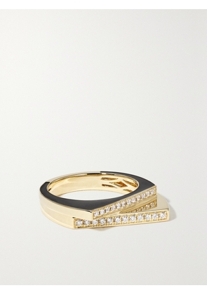 Rainbow K - Handcuff 14-karat Gold, Diamond And Enamel Ring - 3,6,7