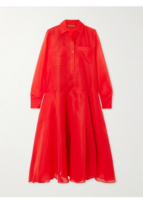 Altuzarra - Sissy Silk-organza Midi Dress - Red - FR 34,FR 36,FR 38,FR 40,FR 42,FR 44