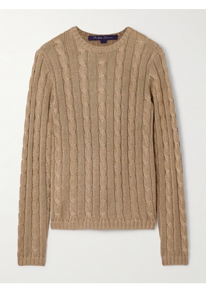 Ralph Lauren Collection - Cable-knit Silk Sweater - Brown - xx small,x small,small,medium,large,x large,xx large