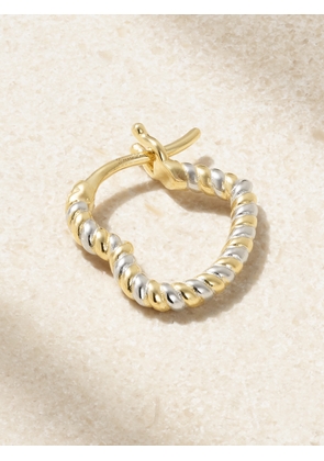 Yvonne Léon - Mini Créole Coeur 9-karat Yellow And White Gold Single Hoop Earring - One size