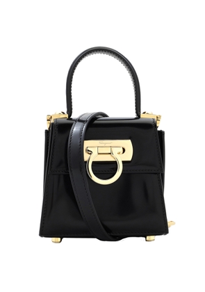 Ferragamo Ladies Black Micro Iconic Top Handle Bag