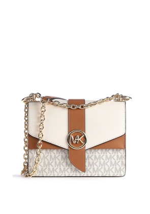 Michael Kors Ladies Greenwich Small Presbyopia Crossbody Bag - White/Acorn Brown