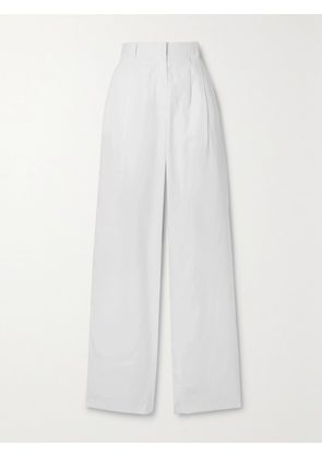 The Row - Bufus Pleated Cotton-poplin Straight-leg Pants - White - US0,US2,US4,US6,US8,US10,US12,US14