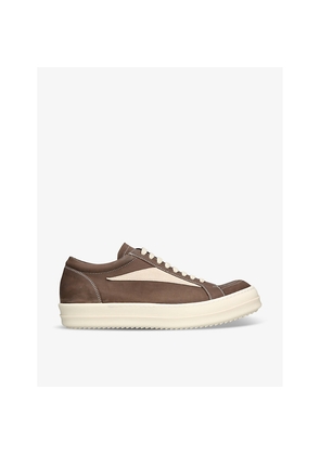 Mens Rick Owens Vintage Contrast-Stitch Suede Low-Top Trainers