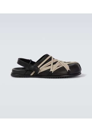 Rick Owens Megalace leather slingback clogs