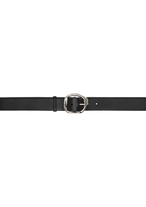 Alexander McQueen Black Long Molten Belt