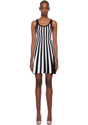 Moschino White & Black Archive Stripes Minidress