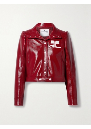 COURREGES - Reedition Coated Cotton-blend Jacket - Red - IT34,IT36,IT38,IT40,IT42,IT44
