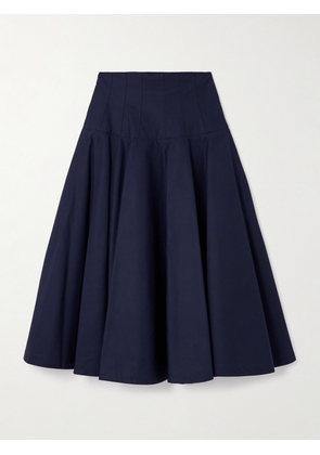 Altuzarra - Nell Pleated Cotton Midi Skirt - Blue - FR 34,FR 36,FR 38,FR 40,FR 42,FR 44,FR 46